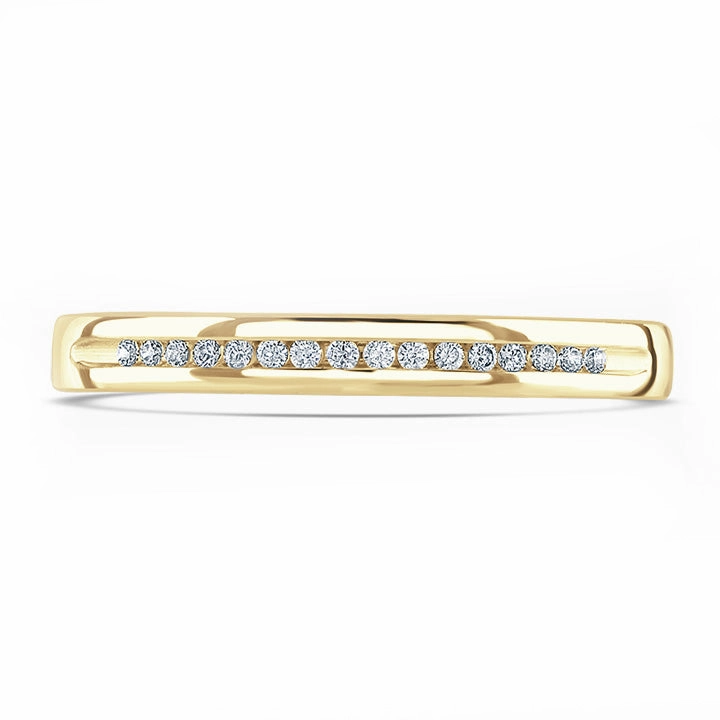 18ct Yellow Gold 0.07ct Round Brilliant Cut Diamond Channel Set Half Eternity Ring