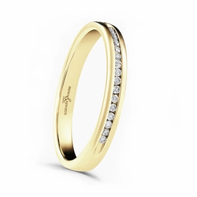18ct Yellow Gold 0.07ct Round Brilliant Cut Diamond Channel Set Half Eternity Ring