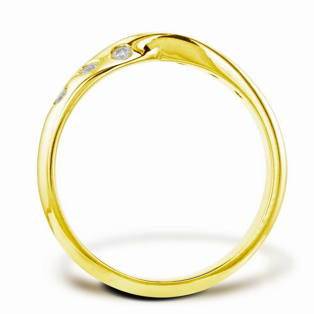 18ct Yellow Gold 0.09ct Diamond Set Wedding Band