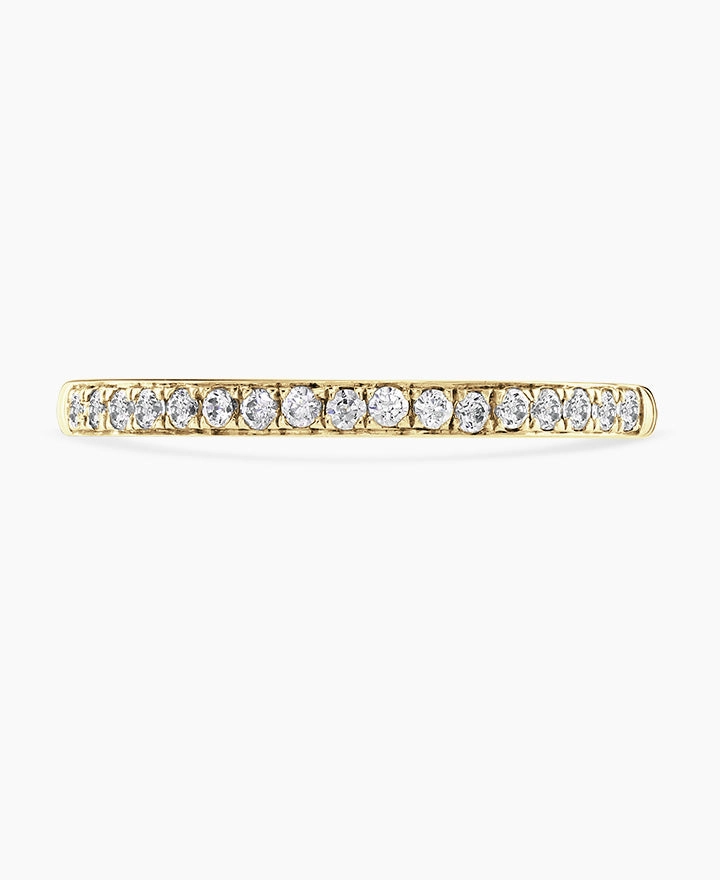 18ct Yellow Gold 0.10ct Round Brilliant Cut Diamond Grain Set Half Eternity Ring