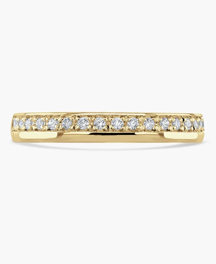 18ct Yellow Gold 0.11ct Round Brilliant Cut Diamond Grain Set Half Eternity Ring