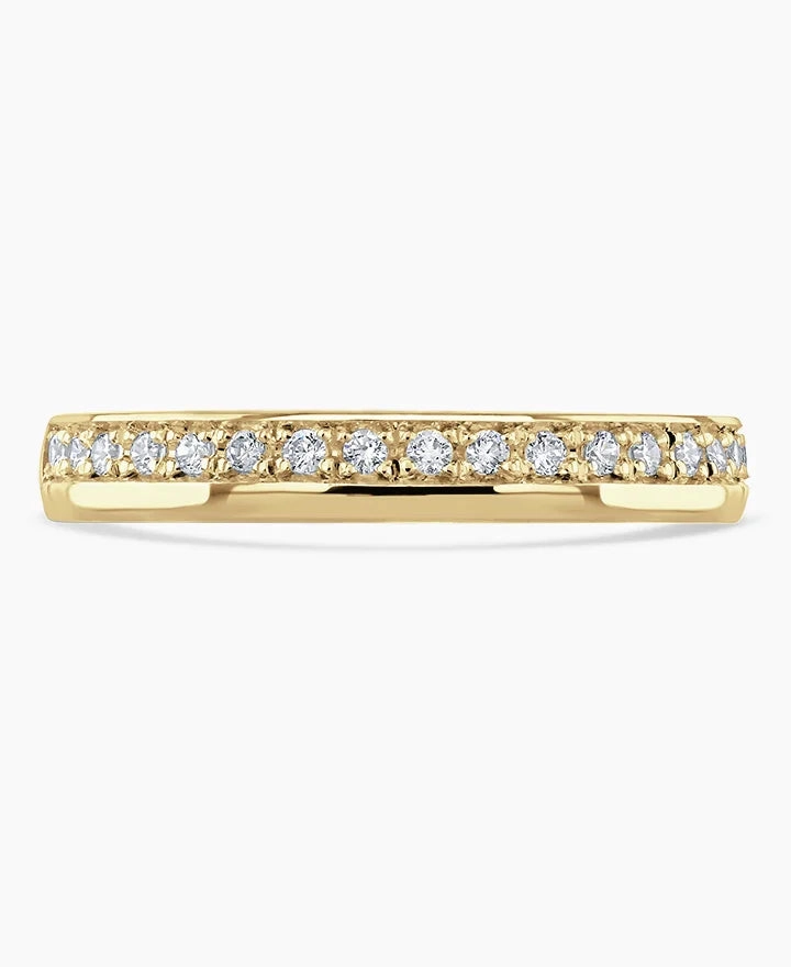 18ct Yellow Gold 0.11ct Round Brilliant Cut Diamond Grain Set Half Eternity Ring