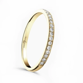 18ct Yellow Gold 0.15ct Round Brilliant Cut Diamond Grain Set Half Eternity Ring