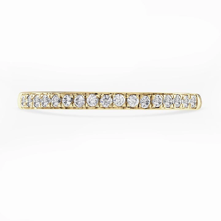18ct Yellow Gold 0.15ct Round Brilliant Cut Diamond Grain Set Half Eternity Ring