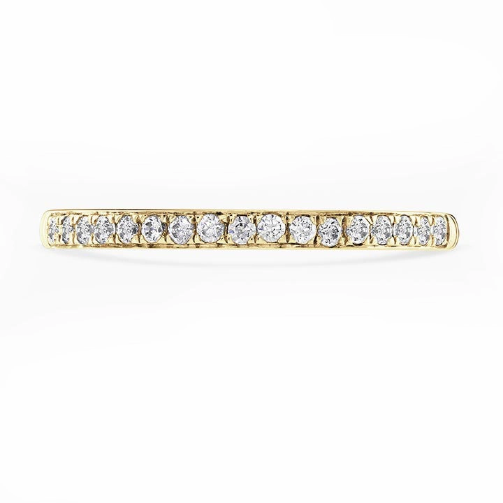 18ct Yellow Gold 0.15ct Round Brilliant Cut Diamond Grain Set Half Eternity Ring