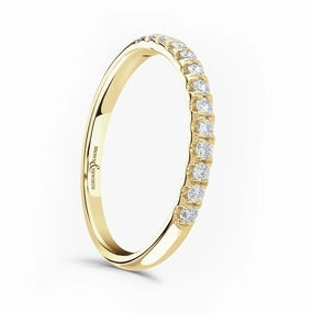18ct Yellow Gold 0.25ct Round Brilliant Cut Diamond Claw Set Half Eternity Ring