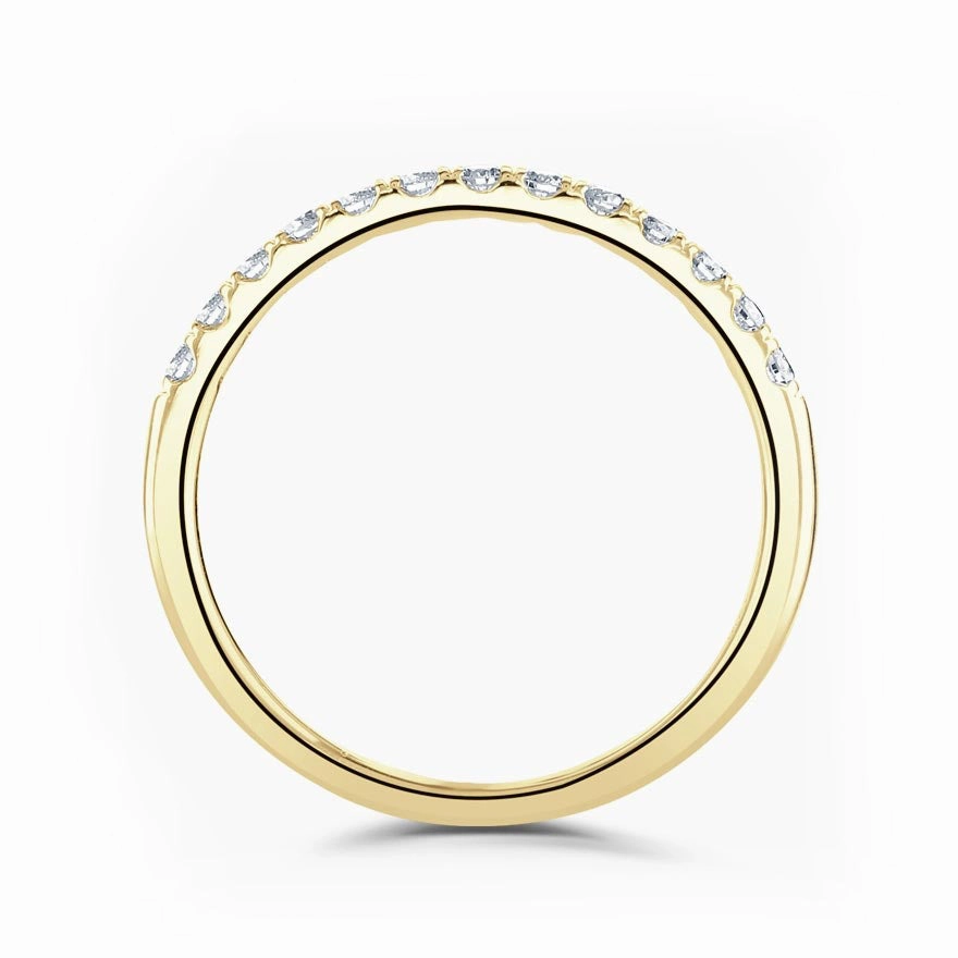 18ct Yellow Gold 0.25ct Round Brilliant Cut Diamond Claw Set Half Eternity Ring