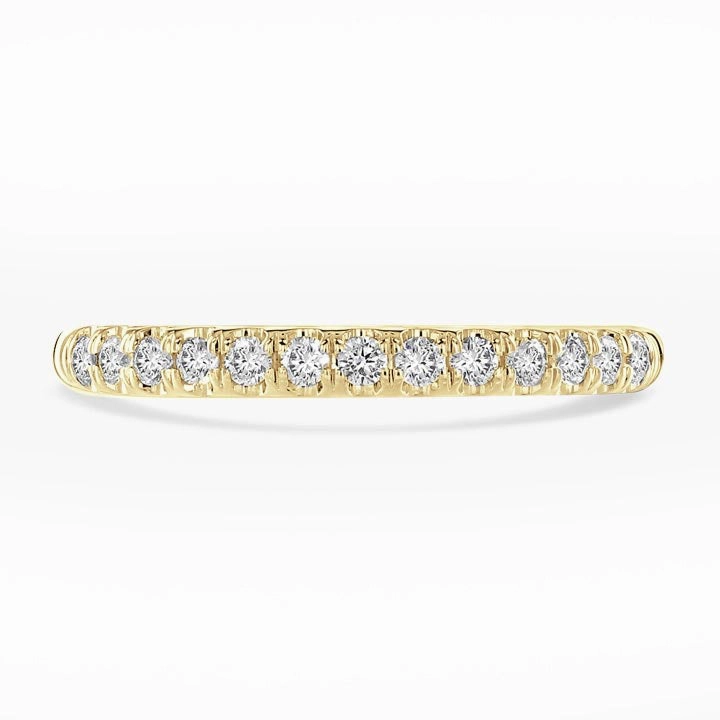 18ct Yellow Gold 0.25ct Round Brilliant Cut Diamond Claw Set Half Eternity Ring