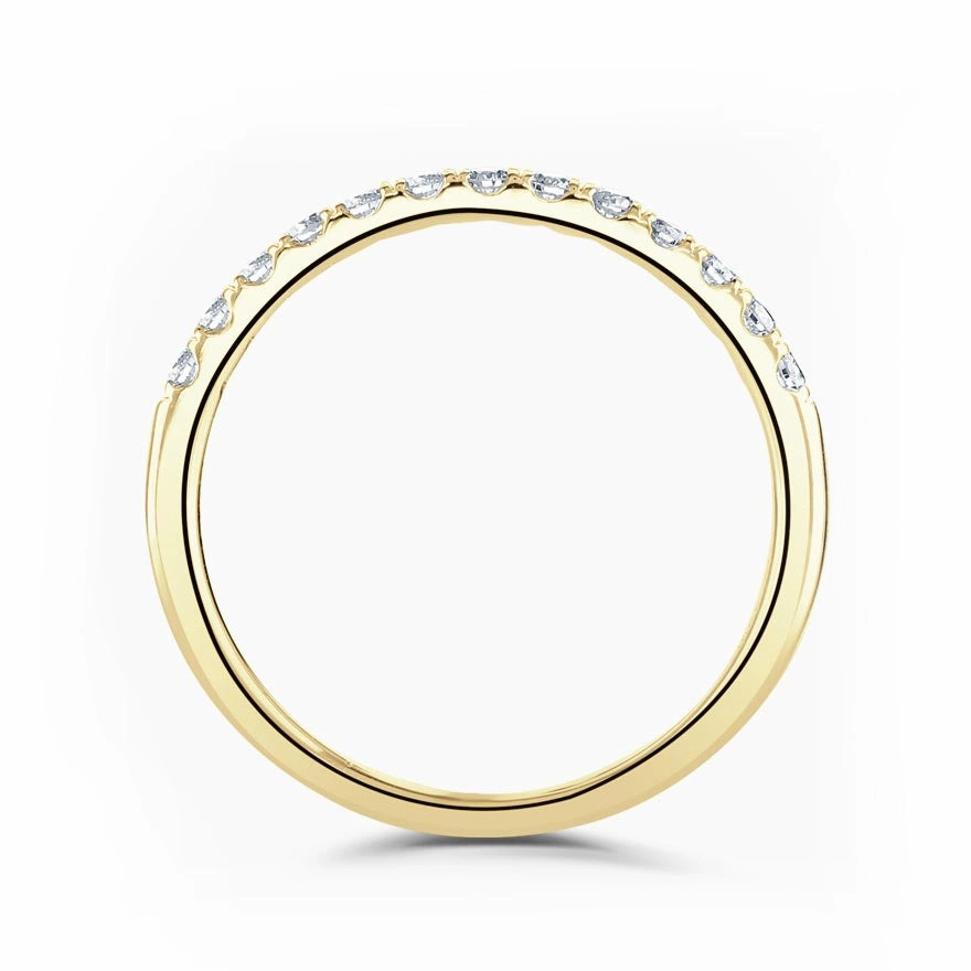 18ct Yellow Gold 0.25ct Round Brilliant Cut Diamond Claw Set Half Eternity Ring