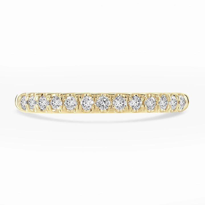 18ct Yellow Gold 0.25ct Round Brilliant Cut Diamond Claw Set Half Eternity Ring