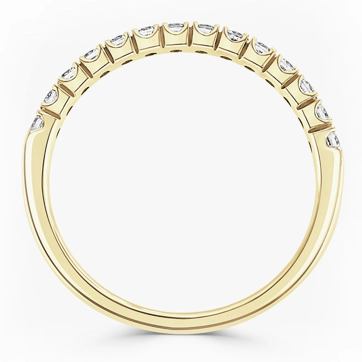 18ct Yellow Gold 0.25ct Round Brilliant Diamond Claw Set Half Eternity Ring