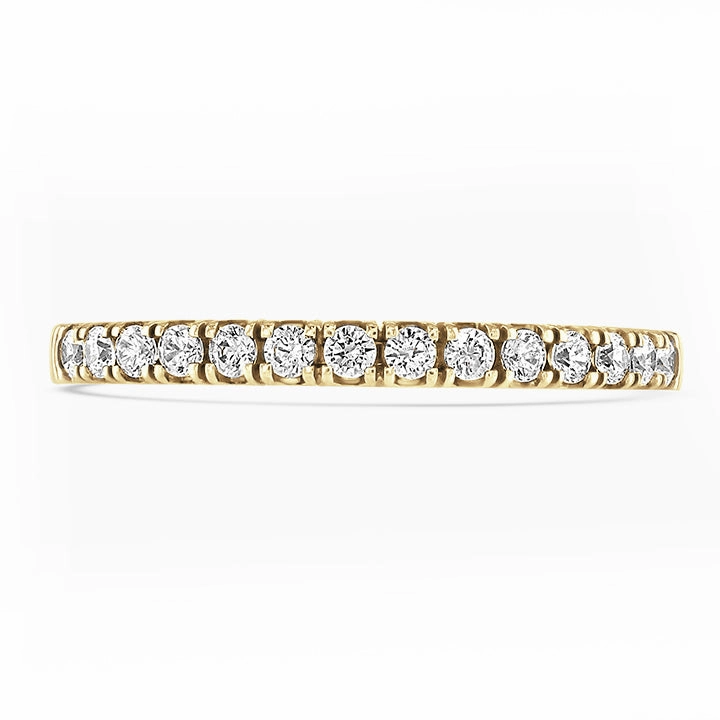 18ct Yellow Gold 0.25ct Round Brilliant Diamond Claw Set Half Eternity Ring