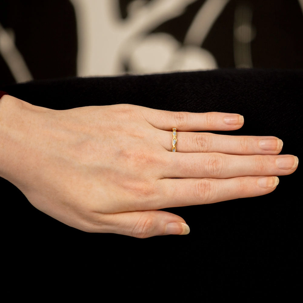 18ct Yellow Gold 0.30ct Marquise Cut Five Stone Ring