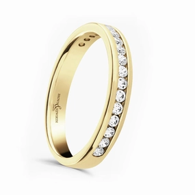 18ct Yellow Gold 0.30ct Round Brilliant Cut Diamond Channel Set Half Eternity Ring