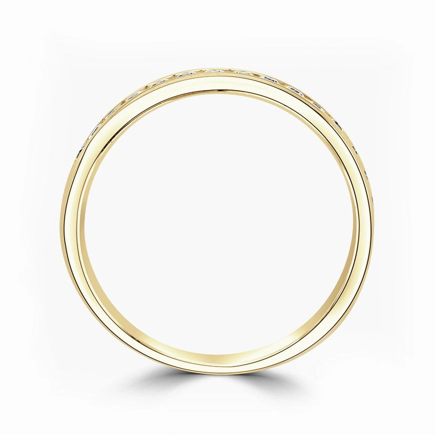 18ct Yellow Gold 0.30ct Round Brilliant Cut Diamond Channel Set Half Eternity Ring