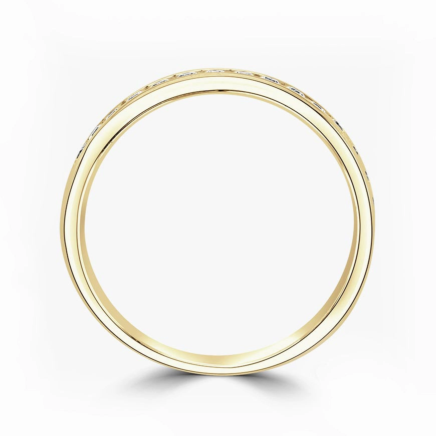 18ct Yellow Gold 0.30ct Round Brilliant Cut Diamond Channel Set Half Eternity Ring