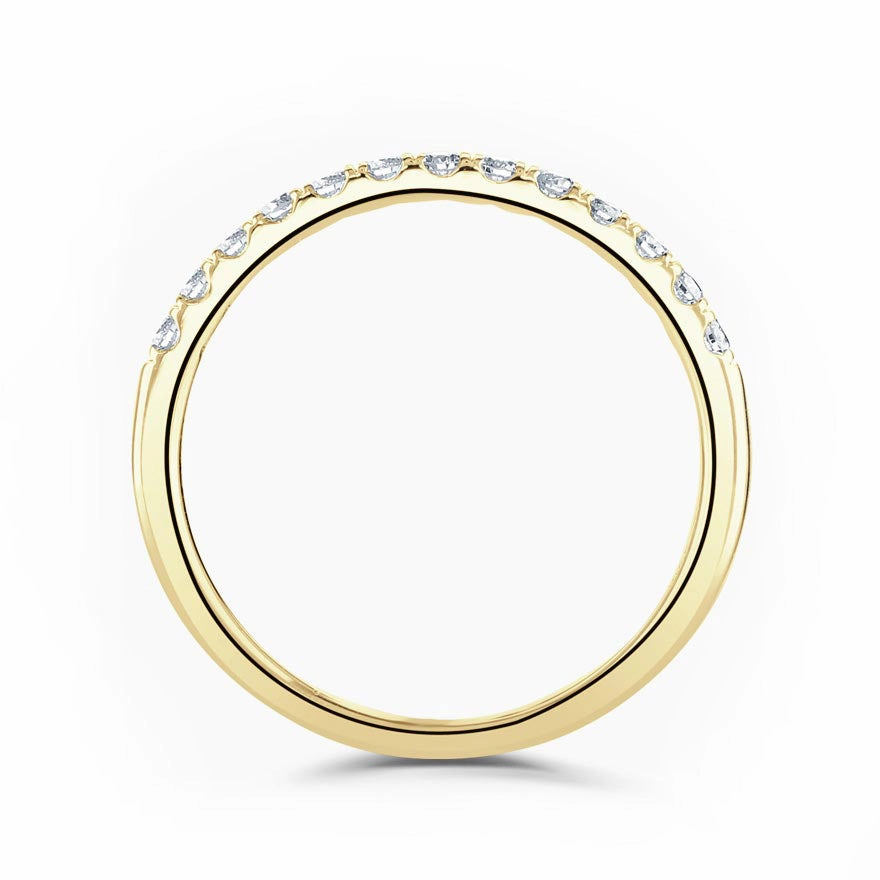 18ct Yellow Gold 0.33ct Round Brilliant Cut Diamond Claw Set Half Eternity Ring