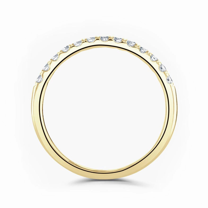 18ct Yellow Gold 0.33ct Round Brilliant Cut Diamond Claw Set Half Eternity Ring