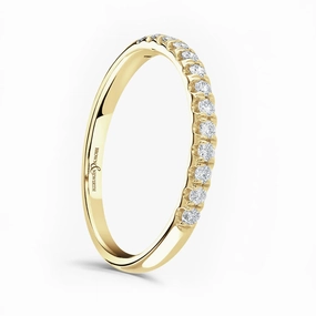 18ct Yellow Gold 0.33ct Round Brilliant Cut Diamond Claw Set Half Eternity Ring