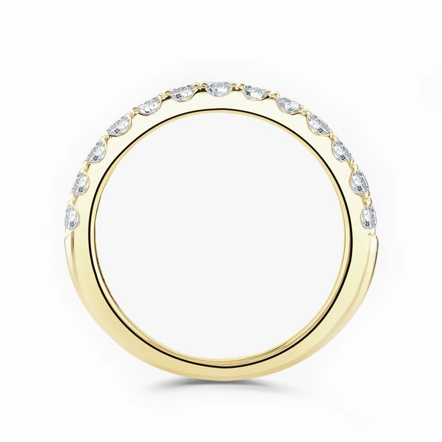 18ct Yellow Gold 0.50ct Round Brilliant Cut Claw Set Half Eternity Ring
