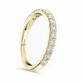 18ct Yellow Gold 0.50ct Round Brilliant Cut Claw Set Half Eternity Ring