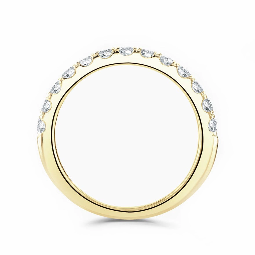 18ct Yellow Gold 0.50ct Round Brilliant Cut Claw Set Half Eternity Ring