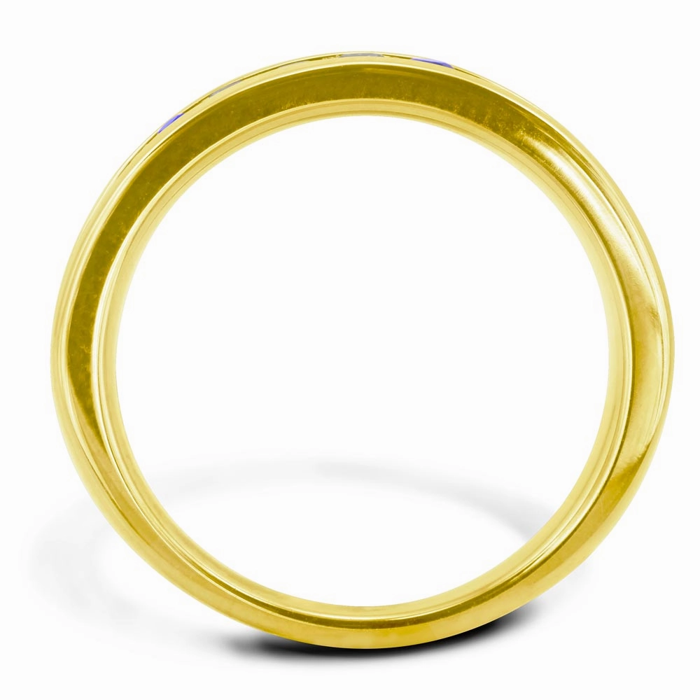 18ct Yellow Gold 0.50ct Sapphire And Diamond Half Eternity Ring