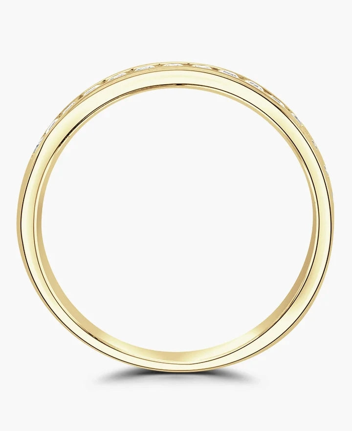 18ct Yellow Gold 0.75ct Round Brilliant Cut Diamond Channel Set Half Eternity Ring