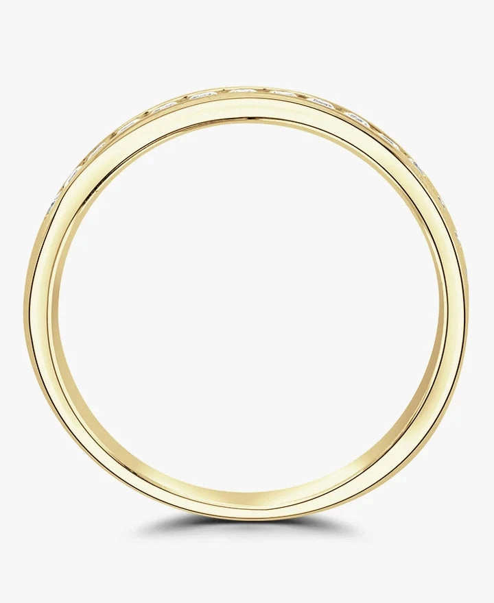 18ct Yellow Gold 0.75ct Round Brilliant Cut Diamond Channel Set Half Eternity Ring