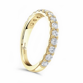 18ct Yellow Gold 0.75ct Round Brilliant Cut Diamond Claw Set Half Eternity Ring