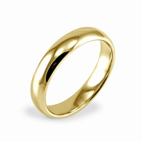 18ct Yellow Gold 4mm Light Court Gents Wedding Ring