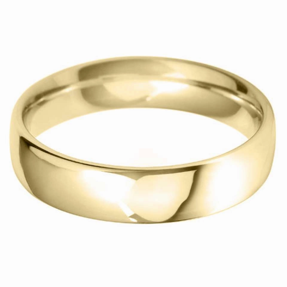 18ct Yellow Gold 5mm Classic Court Gents Wedding Ring