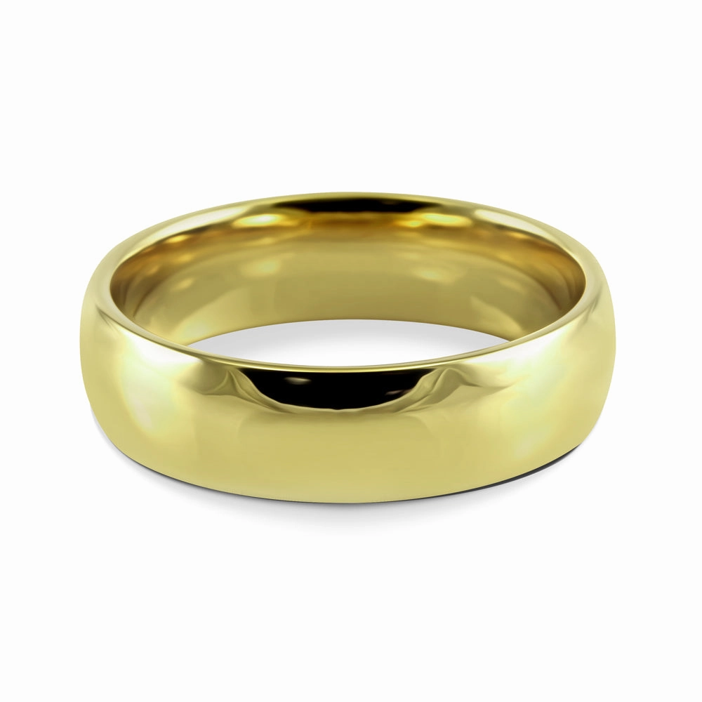18ct Yellow Gold 6mm Light Court Gents Wedding Ring