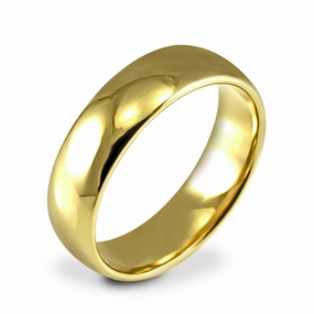 18ct Yellow Gold 6mm Light Court Gents Wedding Ring