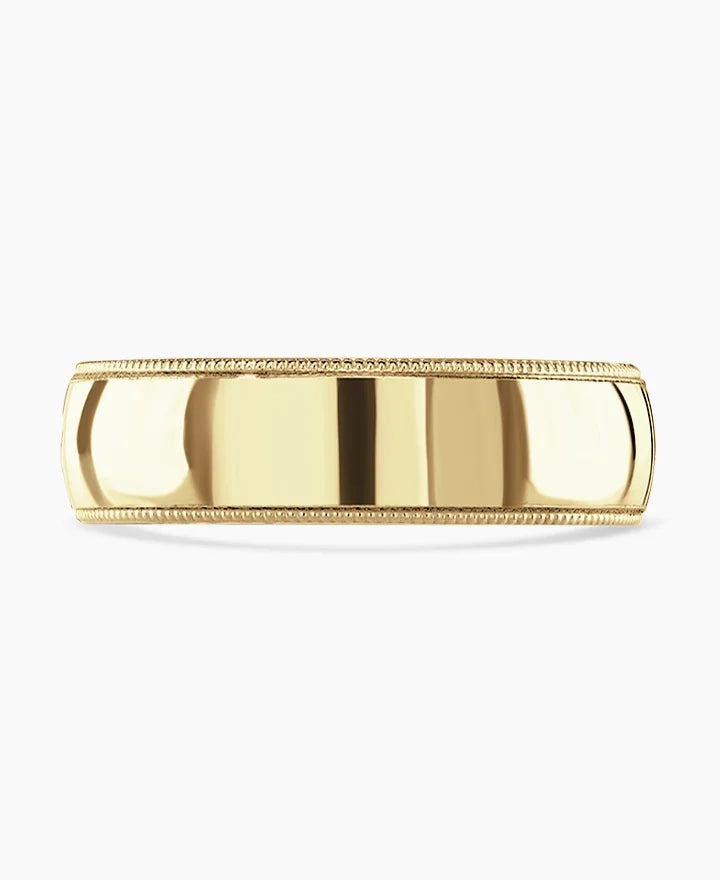 18ct Yellow Gold 6mm Medium Court Gents Wedding Ring