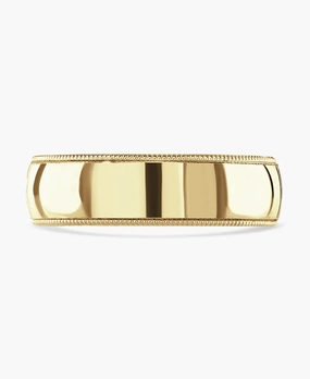 18ct Yellow Gold 6mm Medium Court Gents Wedding Ring