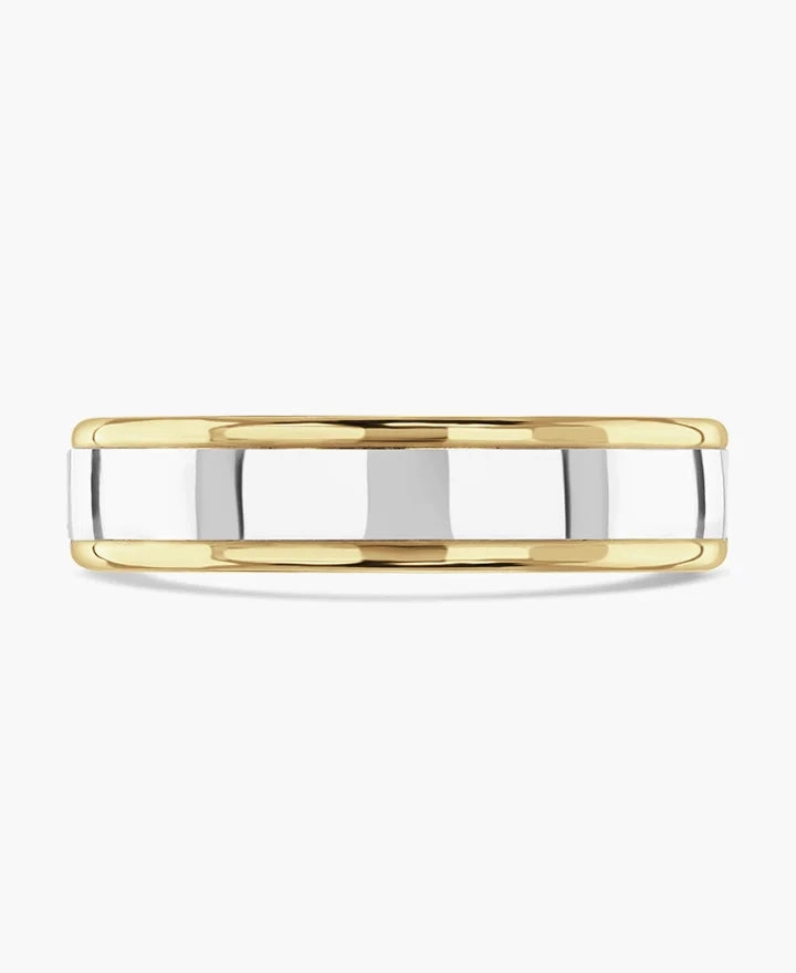 18ct Yellow Gold And Platinum 3.5mm Ladies Wedding Ring