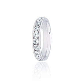 1.00ct Channel Set Round Brilliant Cut Diamond Platinum Half Eternity Ring