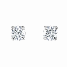 1.01ct Round Brilliant Cut Diamond Solitaire Claw Set Stud Earrings