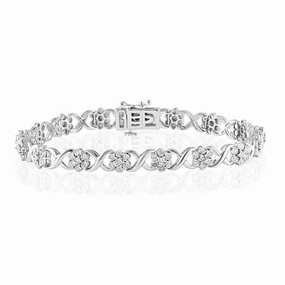 1/2 Carat Diamond 18cm Bracelet in Sterling Silver