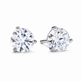 1.42ct Round Brilliant Cut Diamond Solitaire 18ct White Gold Stud Earrings