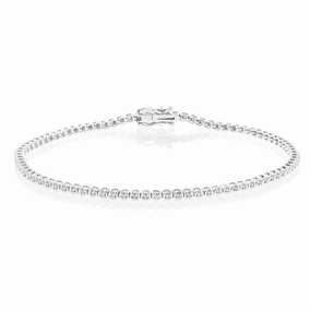 1/4 Carat Luminesce Lab Grown Diamond Silver Tennis Bracelet Length 17.5cm