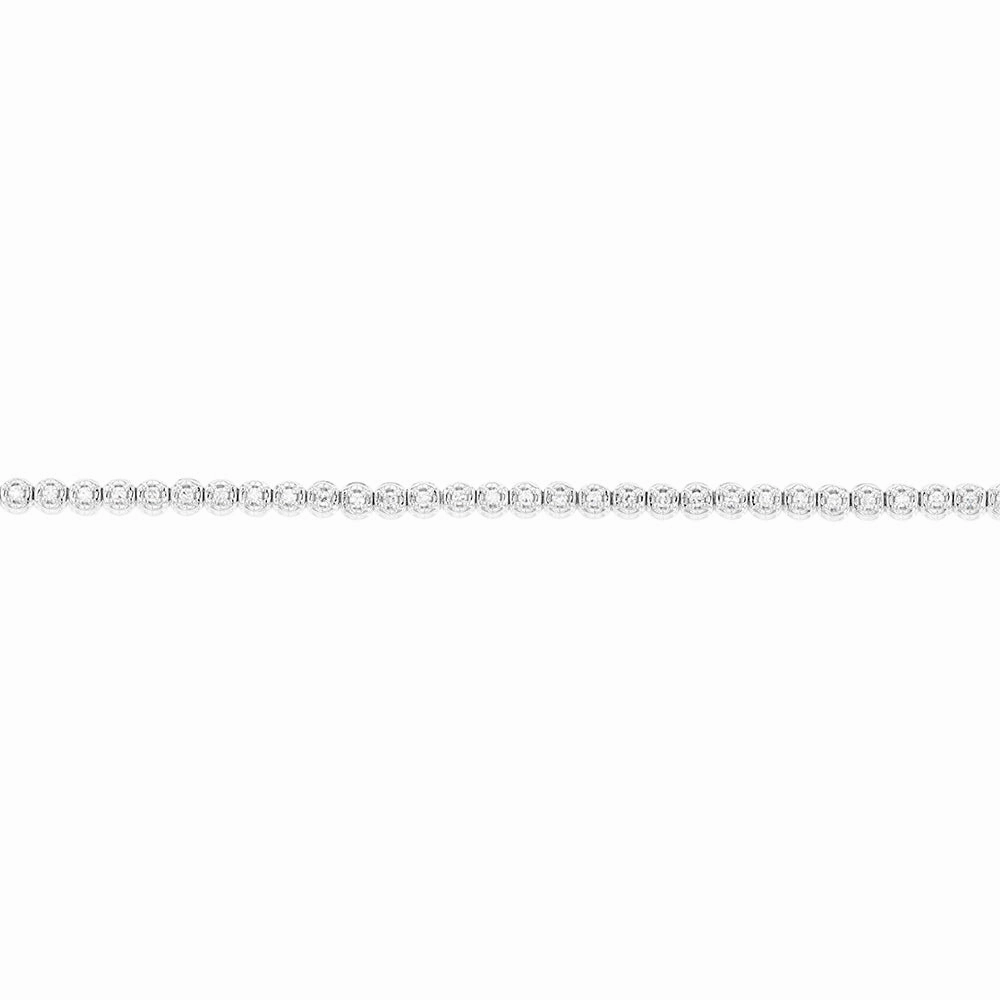 1/4 Carat Luminesce Lab Grown Diamond Silver Tennis Bracelet Length 17.5cm