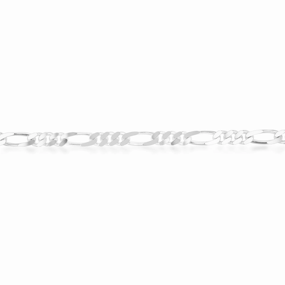 21cm Sterling Silver Figaro 180 Gauge 1:3 Bracelet