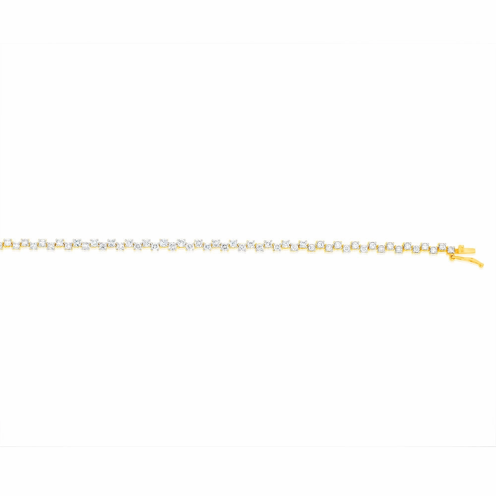 2 Carat Diamond Tennis Bracelet in 10ct Yellow Gold