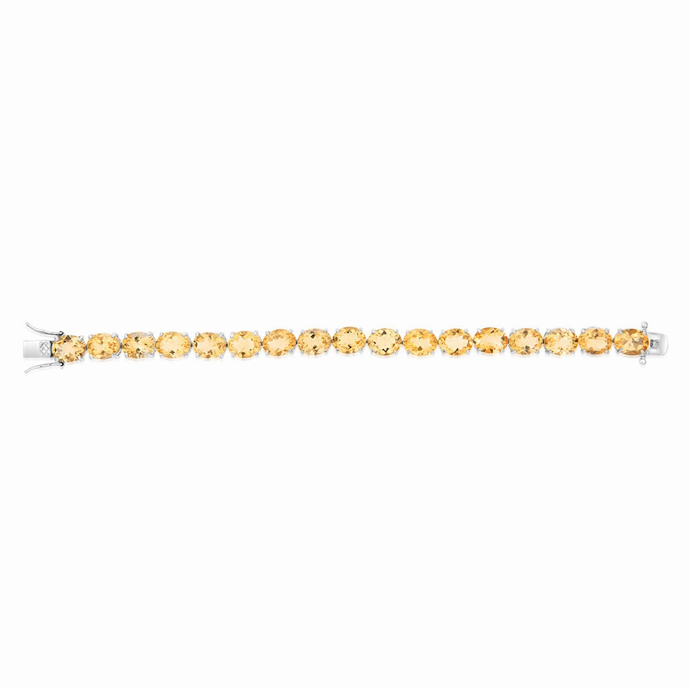 40 Carat Citrine Tennis Bracelet Set in Sterling Silver