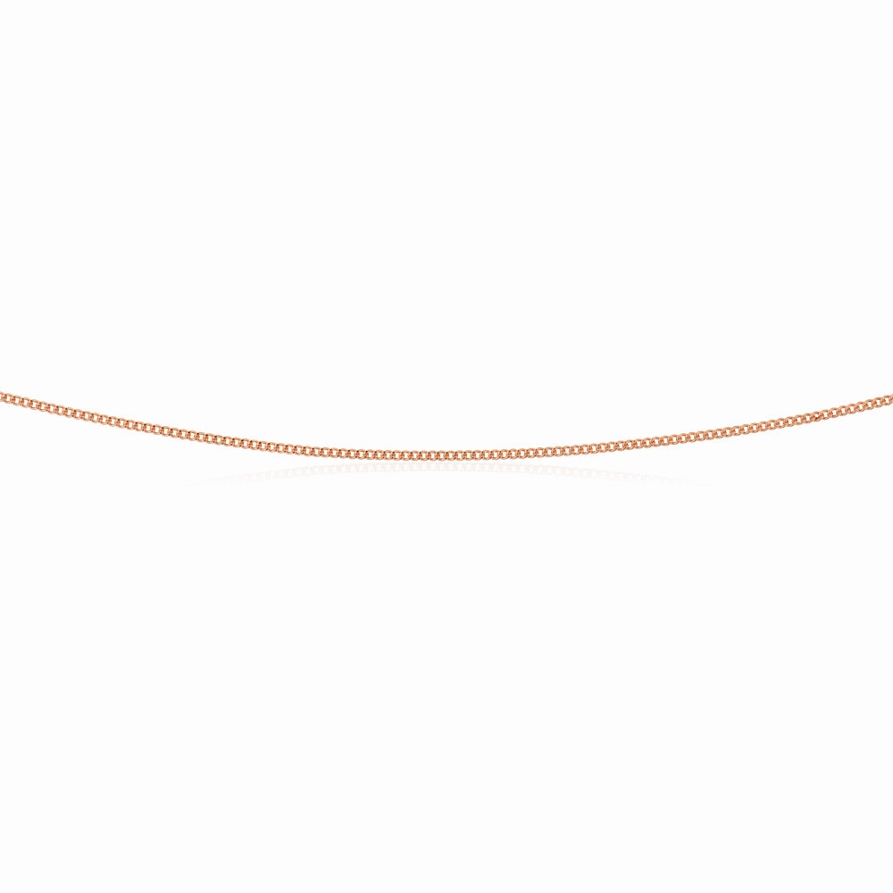 45cm Sterling Silver and Rose Gold Plated Curb Link Chain
