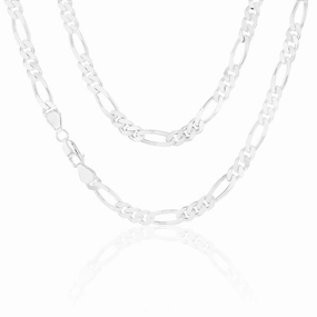 55cm Sterling Silver Figaro 1:3 Chain