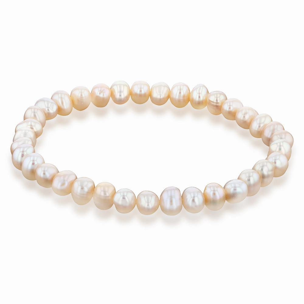 6mm Freshwater Pearl Peach Stretch Bracelet