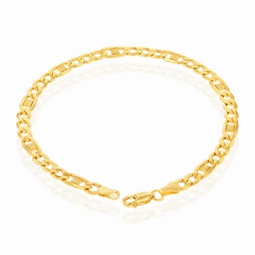 9 carat Silver Filled Figaro 120Gauge 21cm Bracelet